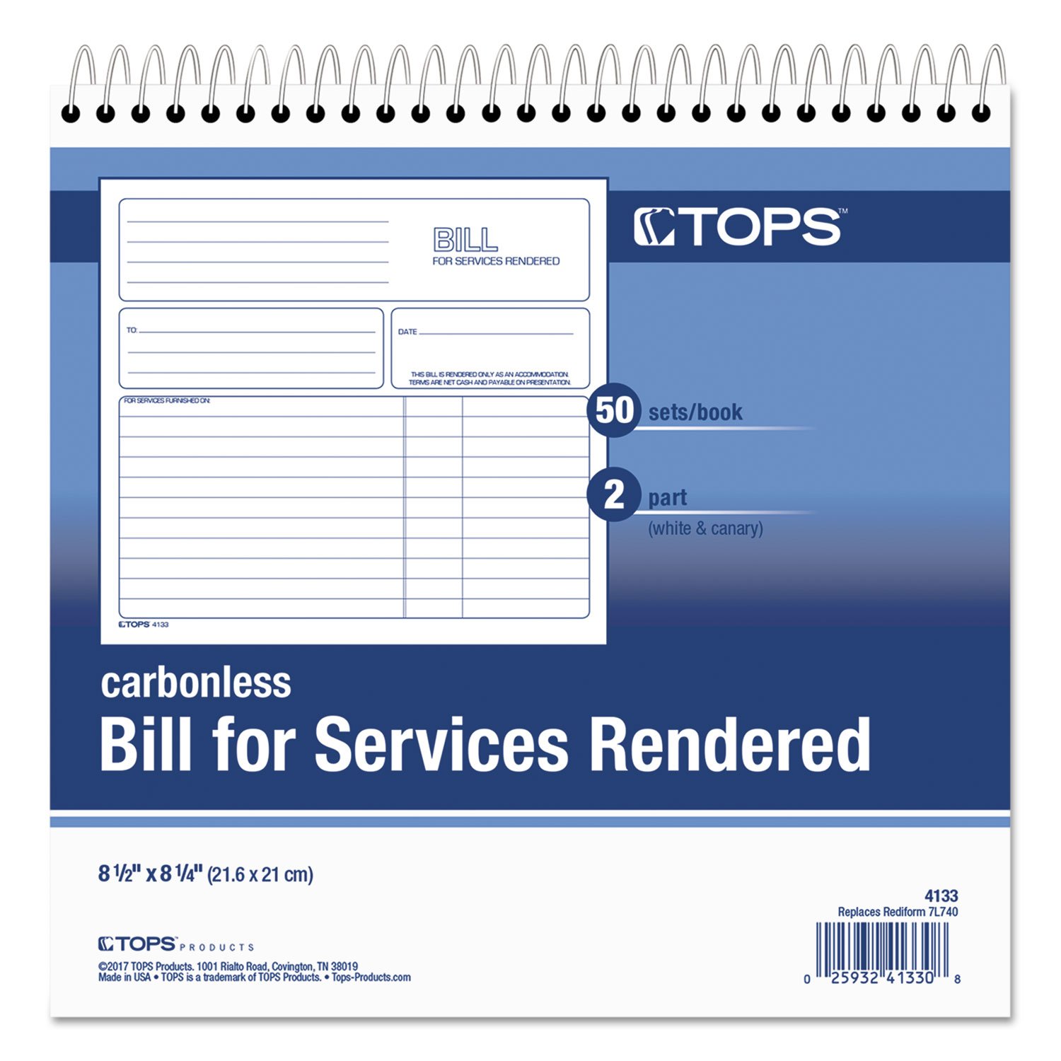 Amazon.com : TOPS 2-Part Carbonless Bill for Services